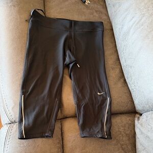 Nike Black and White Cropped Leggings